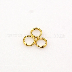 Anelli spezzati in ottone, anelli di salto a doppio anello, oro, 5x1.2mm, circa  3.8mm diametro interno