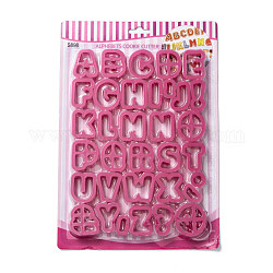 34шт пищевой пластиковый алфавит и набор форм для печенья с пунктуацией, инструменты для выпечки, средне фиолетовый красный, 320x220x16 мм, 34 шт / комплект