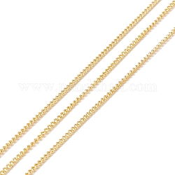 Brass Curb Chains, Long-Lasting Plated, Soldered, with Spool, Cadmium Free & Lead Free, Real 18K Gold Plated, 2.3x2x1mm