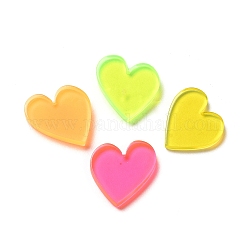 Cabochons acryliques, cœur, couleur mixte, 17x16x2.5mm