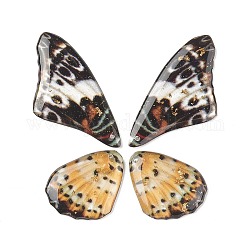 Набор подвесок из полупрозрачной смолы, золотой фольгой, очарование крыла бабочки, темно-золотистые, 23~39x19.5~24x2.5 мм, отверстие : 1 мм, 4 шт / комплект