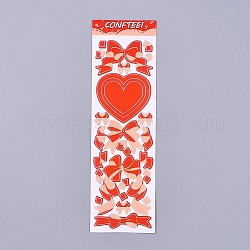 Étiquettes décoratives motif ruban bowknot stickers, albums photos de bricolage à la main, rouge, 165x50x0.5mm, motif: 4~45 mm