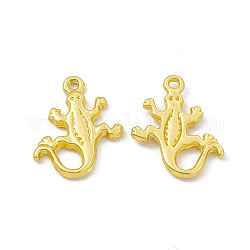 Rack Plating Alloy Pendants, Cadmium Free & Lead Free & Nickle Free, Gecko Charms, Matte Gold Color, 18x15.5x2mm, Hole: 1.2mm