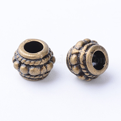 Perles en alliage de style tibétain, rondelle, Sans cadmium & sans nickel & sans plomb, bronze antique, 8x6.5mm, Trou: 3~3.5mm