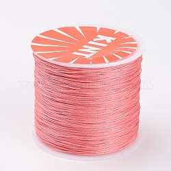 Round Waxed Polyester Cords, Twisted Cord, Pink, 0.5mm, about 115.92 yards(106m)/roll