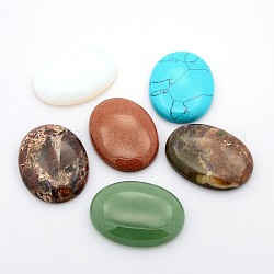 Gemstone cabochons, ovale, pietra misto, 40x30x7~9mm