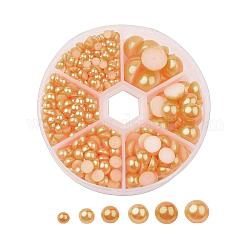 1caja de plástico abs imitación perla cúpula cabujones, semicírculo, vara de oro, 4~12x2~6mm, aproximamente 690 unidades / caja