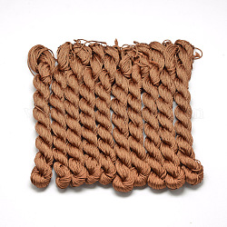 Плетеные шнуры полиэфира, цвет охры, 1 мм, около 28.43 ярда (26 м) / пачка, 10 пачек / мешок