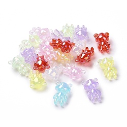 Perles de gelée imitation acrylique transparentes, fille, couleur mixte, 34x23.5x15.5mm, Trou: 3mm