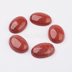 Cabochons dos plat jaspe rouge naturel, ovale, 18x13mm
