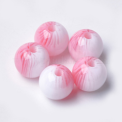Perles en résine, ronde, rose, 18x11.5mm, Trou: 2.5mm