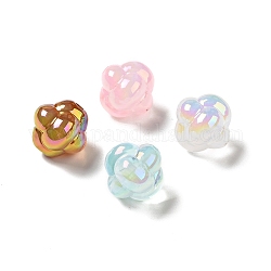 Placage uv perles acryliques irisées arc-en-ciel, noeud, couleur mixte, 17x17.5x17.5mm, Trou: 2.8mm
