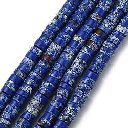 Fili di perle di diaspro imperiale sintetico, tinto, Rotondo piatto / disco, perline Heishi, blu scuro, 8x4mm, Foro: 1.2 mm, circa 86pcs/filo, 15.16 pollice (38.5 cm)