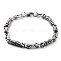 304 bracelet chaîne à maillons en acier inoxydable pour hommes femmes, couleur inoxydable, 8-7/8 pouce (22.5 cm)