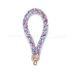 CCB Plastic Pendant Decorations, with Rhinestone inside, Light Gold, Colorful, 115x17mm