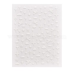 Nail Art Stickers Decals, Self Adhesive, for Nail Tips Decorations, Star, White, 10.1x7.9x0.04cm