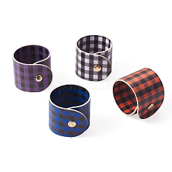 Crafans 4pcs 4 ronds de serviette en similicuir de style, avec fermoir en fer, pour les fournitures de décoration de table de cantine, modèle cible, 155x35x5mm, 1pc / style