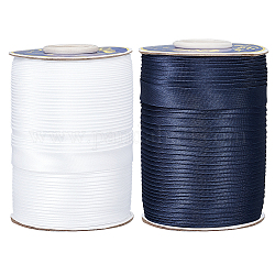 BENECREAT 2 Rolls 2 Styles Polyester Satin Ribbons, Fold Over Edged Ribbon, Garment Accessories, Mixed Color, 1/2 inch(14~15mm), about 87.49 Yards(80m)/roll, 1 roll/style