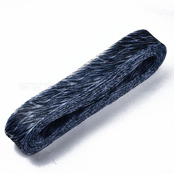 Nastro di maglia, corda di filo netto plastico, con motivo floreale, blu di Prussia, 50mm, circa 50 iardae / pacco