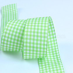 Polyesterband, Tartanband, zum Verpacken von Geschenken, Blumenschleifen basteln Dekoration, hellgrün, 1 Zoll (25 mm)
