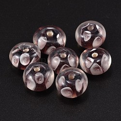 Handmade Lampwork Beads, Rondelle, Purple, Size: about 13mm in diameter, 9mm thick, hole: 2mm