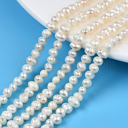 Natural Cultured Freshwater Pearl Beads Strands, Potato, Seashell Color, 3.5~5x4.5~6x4~5mm, Hole: 0.7mm, about 70~76pcs/strand, 13.70 inch~13.98 inch(34.8cm~35.5cm)