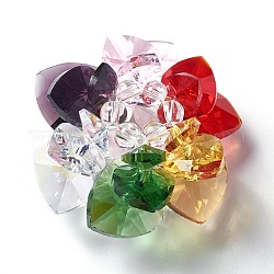 Perles de verre tissées, perles de cluster, lotus, colorées, 47x25mm, Trou: 7mm