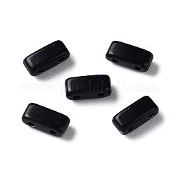 Breloques coulissantes en acrylique opaque, rectangle, noir, 2.3x5.2x2mm, Trou: 0.8mm