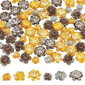 Bead Caps filigree 330pcs Yellow gold plat metal 5mm Flower design