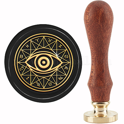 Wholesale CRASPIRE Eye of Horus Wax Seal Stamp Constellation Magic Circle Sealing  Stamp Copper Seals 30mm Retro Removable Brass Stamp Head with Wooden Handle  for Envelopes Wedding Christmas Invitations Decor 