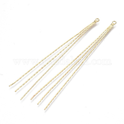 Colgantes grandes con borlas y cadena de eslabones Boston de latón&nbsp;KK-R129-04-1