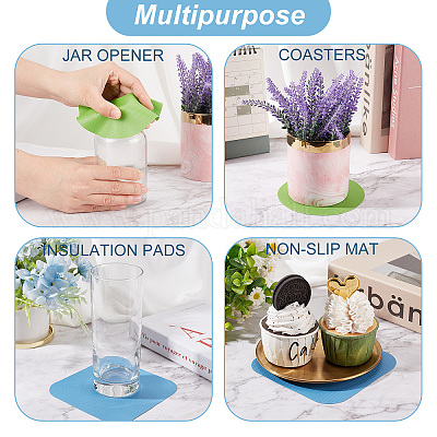 4pcs Jar Opener Gripper Pads,multi-purpose Rubber Jar Grippers Non Slip  Kitchen Coasters Jar Lid Grip Pad Bottle Opener (light Blue, Green)