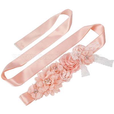 Be Something New Wedding Veil Tie Headband with Pearls and Flowers