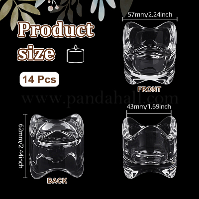 14 Stück transparente Kerzenhalter aus Glas&nbsp;AJEW-WA0001-82-1