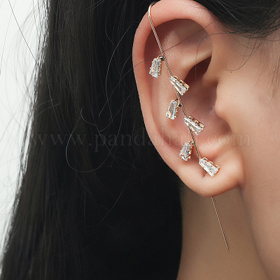 Laiton strass manchette boucles d'oreilles&nbsp;WGB6093-14-1