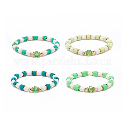 Wholesale Handmade Polymer Clay Beads Stretch Bracelets Sets 