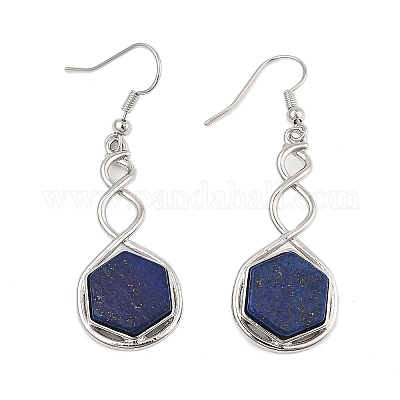 Boucles D'oreilles Pendantes En Argent & Lapis Lazuli - Occasion En Bon état