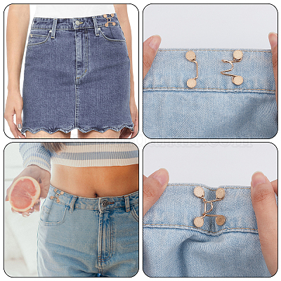 Wholesale GORGECRAFT 8 Sets 2 Colors Pant Waist Tightener 28mm/ 32mm Waist  Extender Buckle Adjustable Nail Free Jeans Buckle Buttons No Sewing Instant  Decoration Buckles for Women Jeans Pants Skirts Collar 