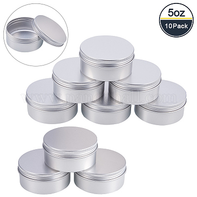 Aluminum Tin Cans, 10 Pcs(50ml) Metal Round Tins Small Tin Screw