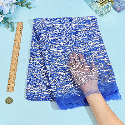 Tela de lentejuelas de poliéster&nbsp;DIY-WH0683-51B-1