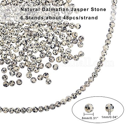 ARRICRAFT Natural Dalmatian Jasper Stone Bead Strands G-AR0001-29-1