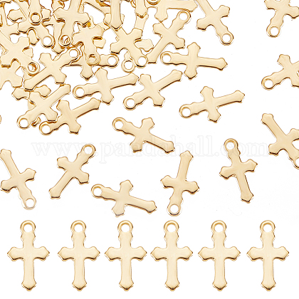 100 Pz Ciondoli Lisci Fiori Oro 304 Acciaio Inox Mini Ciondoli In - Foto 10