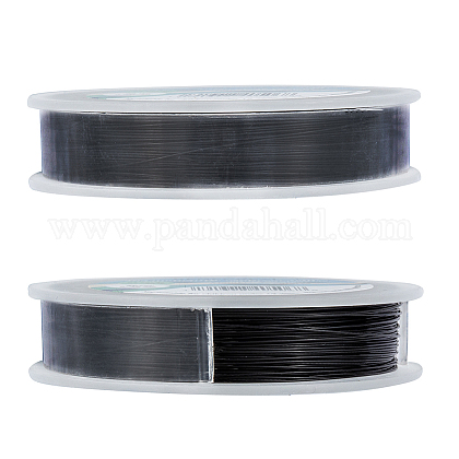 BENECREAT 165-Feet 0.017inch (0.45mm) 7-Strand Black Bead String Wire Nylon Coated Stainless Steel Wire for Necklace Bracelet Beading Craft Work TWIR-BC0001-03A-03-1