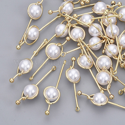 Colgantes de perlas de imitación de plástico abs X-KK-S354-009-NF-1