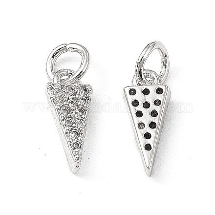 Brass Micro Pave Clear Cubic Zirconia Charms KK-E068-VB245-1