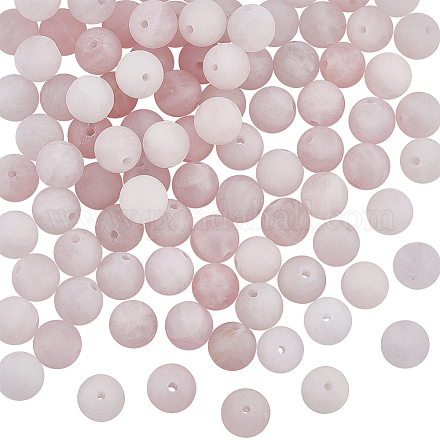 Olycraft environ 96 pièce de perles de quartz rose givré de 8 mm G-OC0003-57A-1
