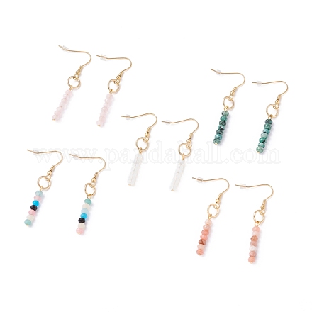 Natural & Synthetic Mixed Stone Beads Dangle Earrings EJEW-JE04709-1