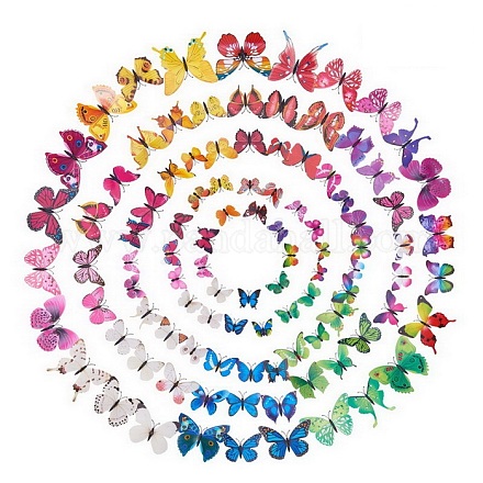 Décorations de papillons plastiques artificiels DJEW-PH0001-01-1