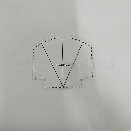 アクリルホタテジップポーチバッグテンプレート  DIY 収納袋縫製ツール金型  透明  15.24x17.3cm PW22080499692-1