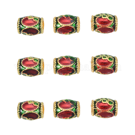 Perlas de esmalte de aleación de estilo chino X-ENAM-L015-07A-G-1